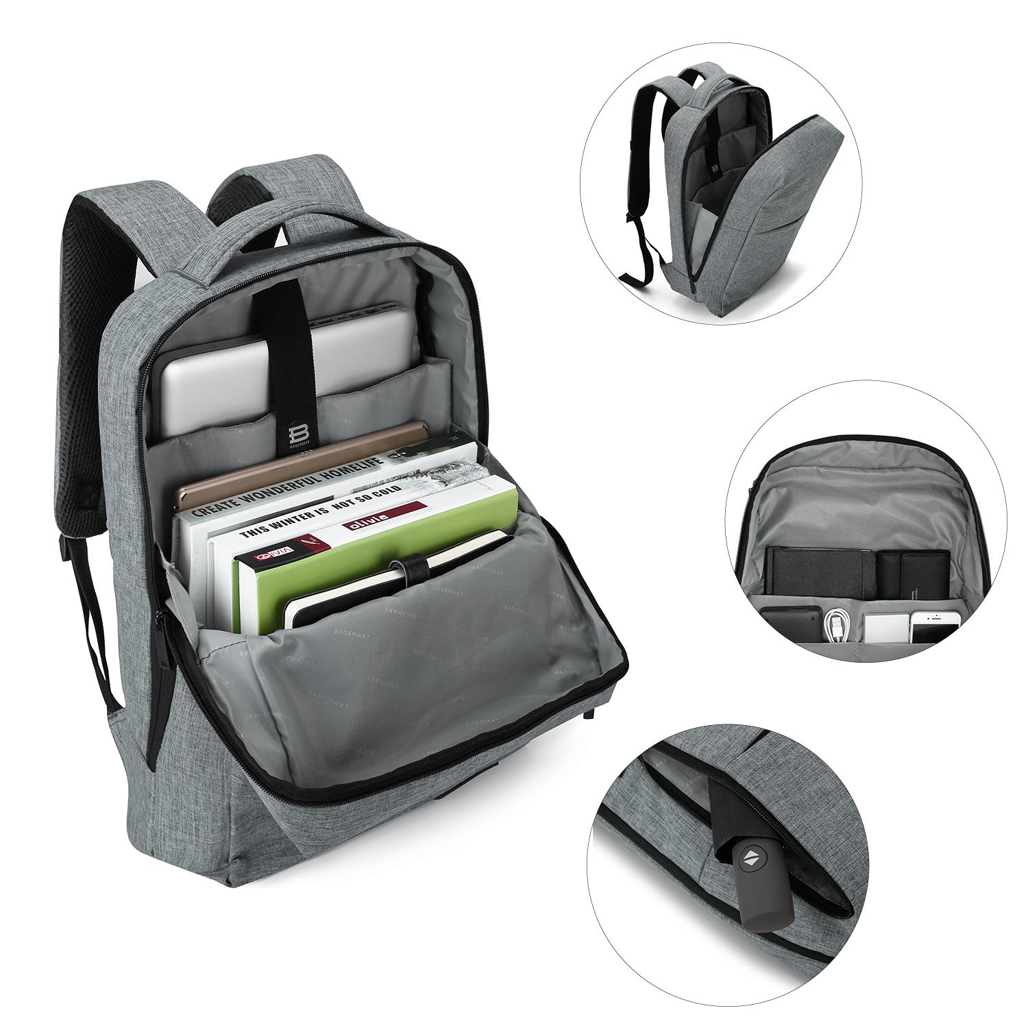 Water Resistant Laptop Backpack with Headphone Port
